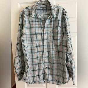 Martin Gordon Blue Plaid Button-Up Shirt L